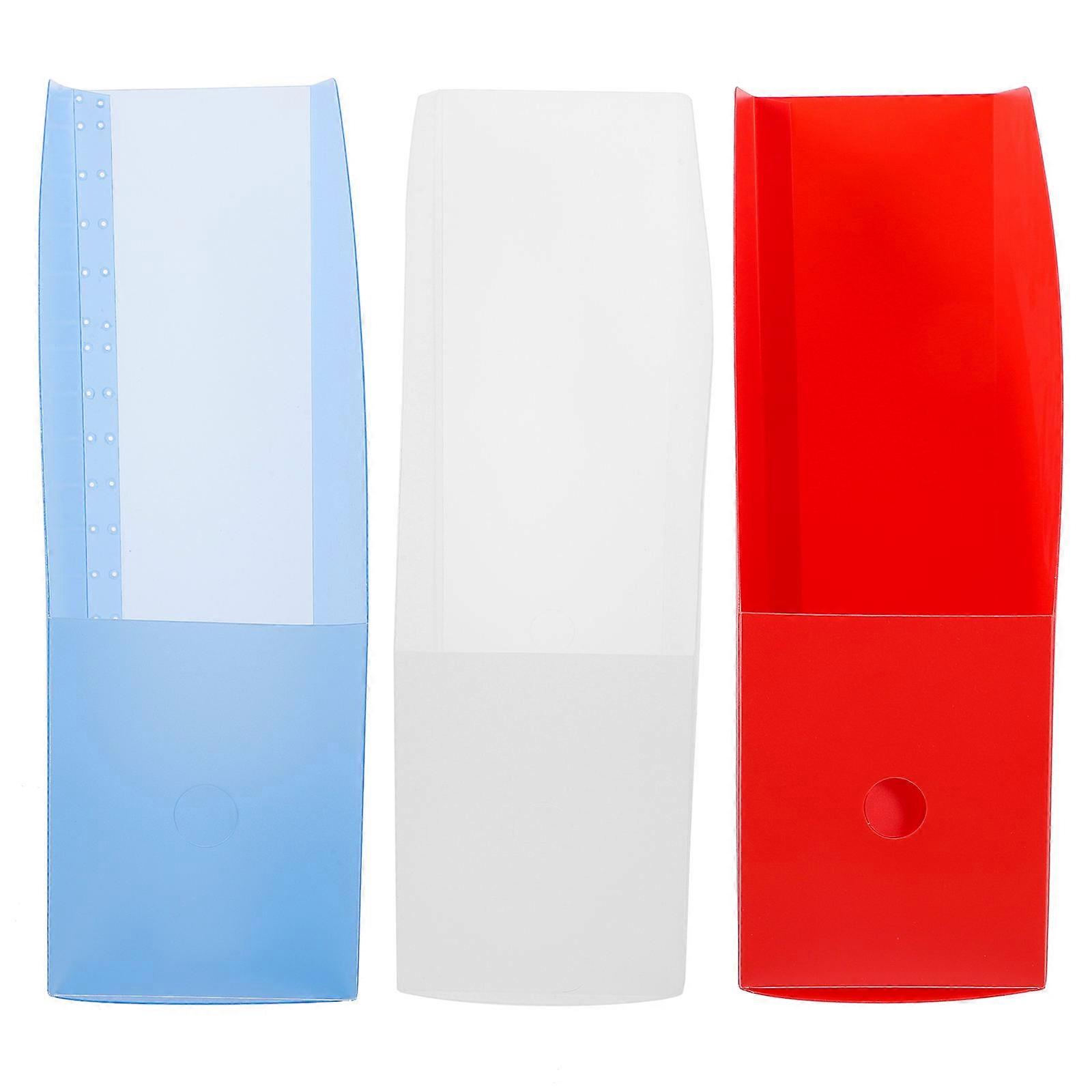 3pcs Transparent Magazine Holders, Multi Functional Desk Organizer for Documents, Files & Stationery, Storage Box for Home Office & School