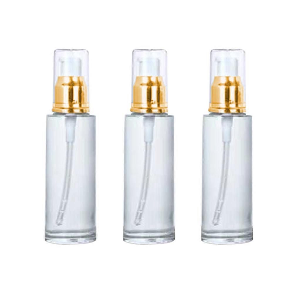 Empty Pump Bottle Cosmetic Bottles for Storage Use 3Pcs Portable White