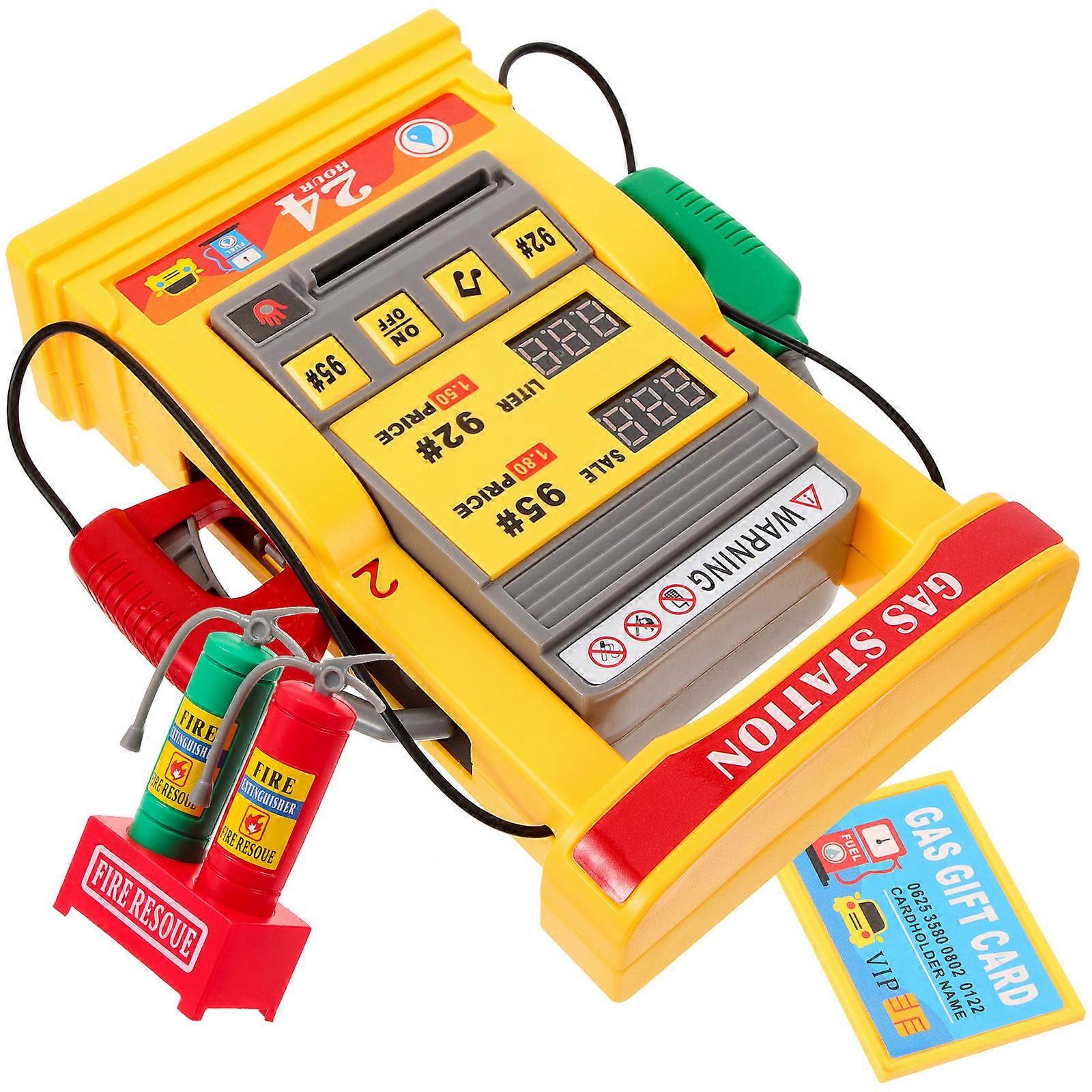 Miniature Gas Station Kit Suitable for Children Rooms and Educational Use in Multi Plastic with Self-Service 1 Set