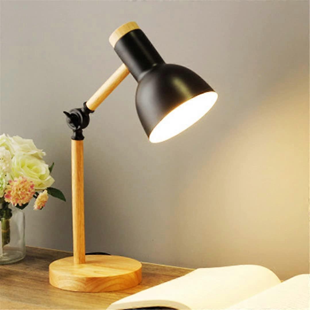 Foldable LED Desk Lamp in Wood and Iron for Eye Protection, Reading, Home Decor - Modern Table Light for Living Room and Bedroom