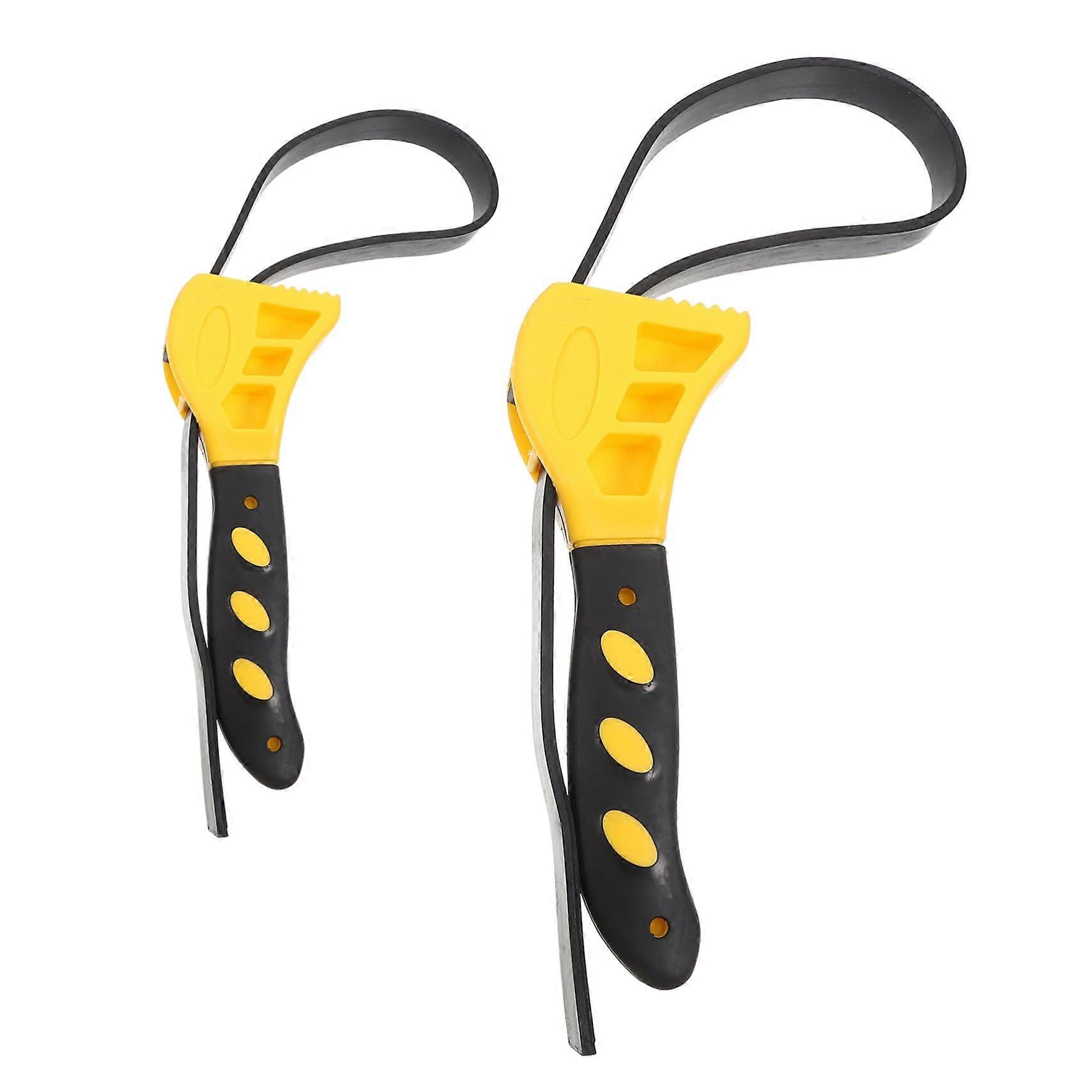 Strap Wrench Set, 2-Piece Adjustable Tool for Oil Filters, Plumbing, and Bottle Openers, DIYers and Pros