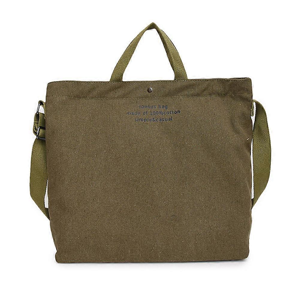 Canvas Crossbody Tote Bag Large Capacity Lightweight Multifunctional School Bag for Students