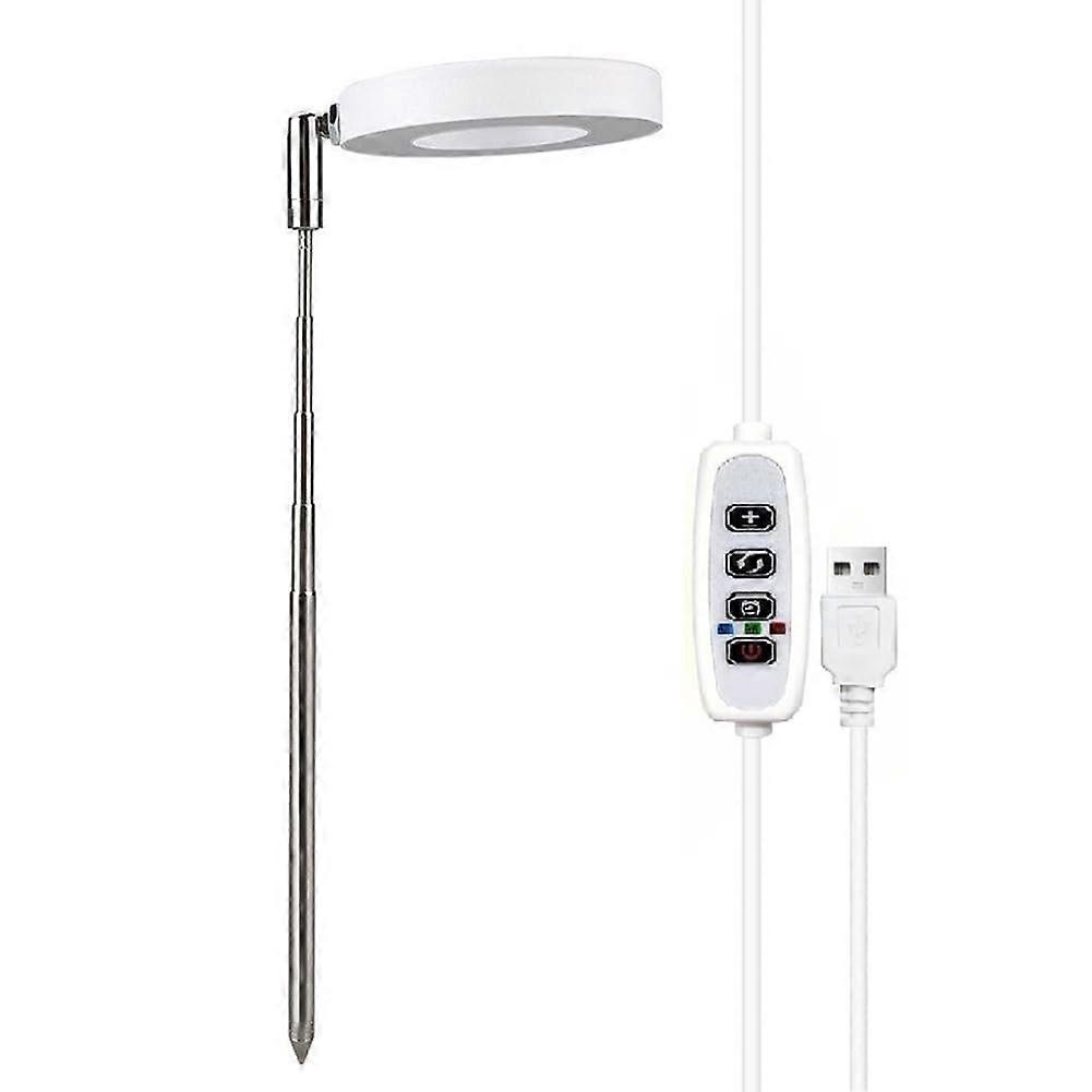 LED Grow Light Full Spectrum Height Adjustable Retractable Plant Light With Timing Seedlings Succulents Flowers White