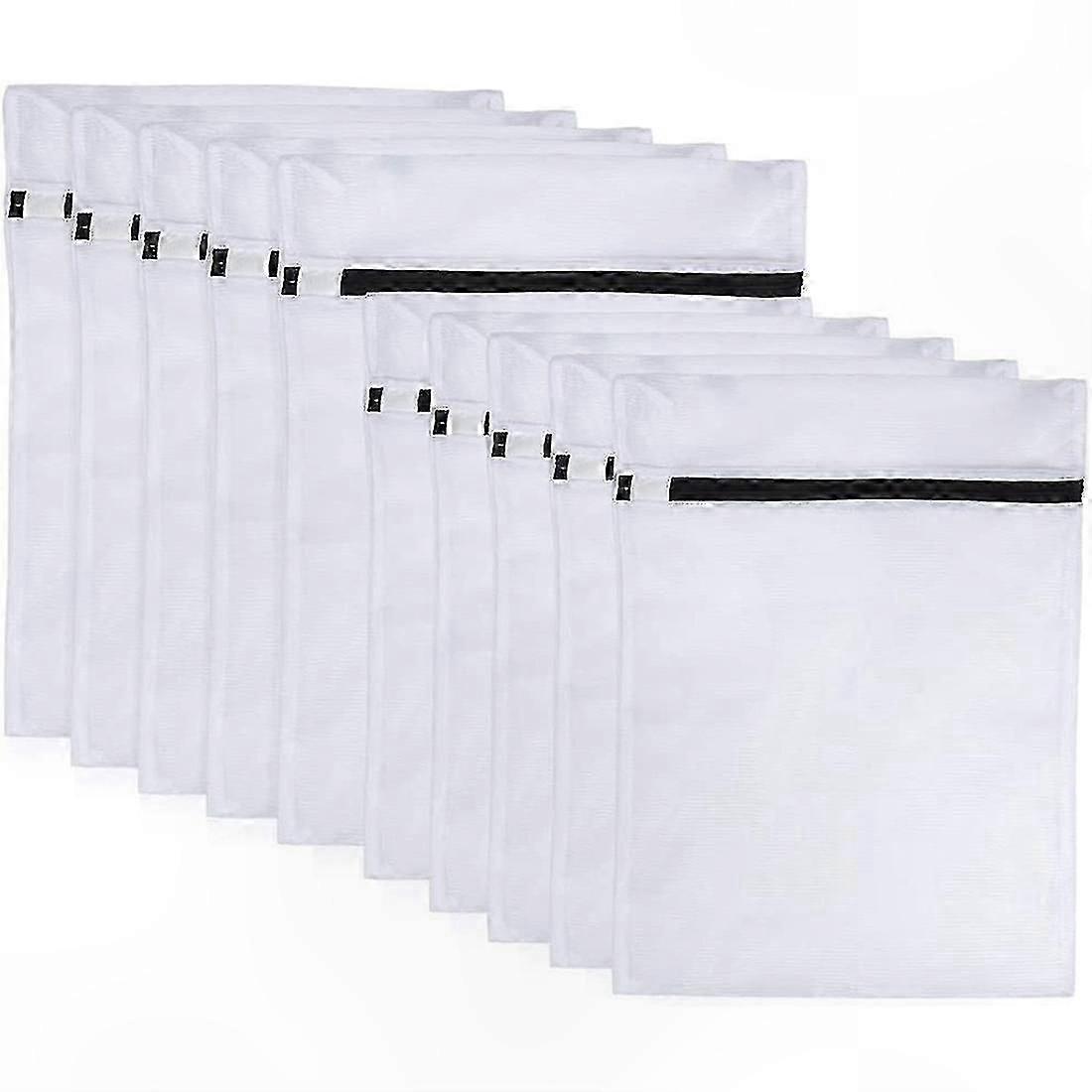 10-Pack Mesh Laundry Bags with Zipper for Delicates, Blouses, and Bras