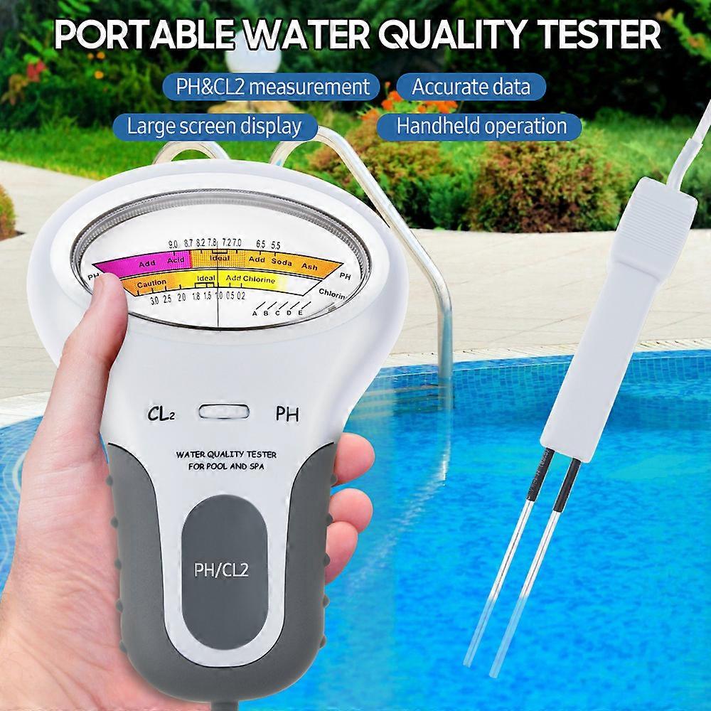 PC102 Portable Water Quality Tester Digital 2 in 1 PH & Chlorine Level CL2 Meter Detector for Swimming Pool Spa