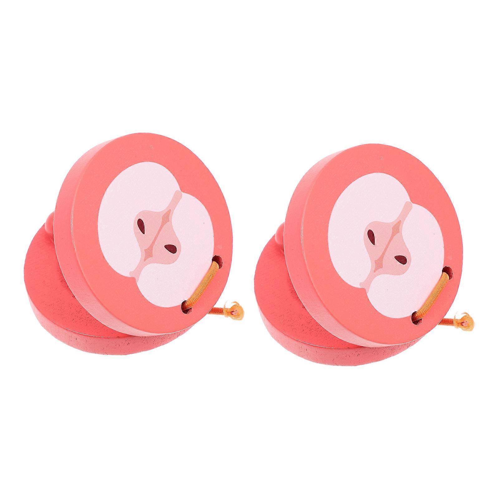 Wearresistant Kids Castanet Toy Made of Synthetic Material for Playing Perfect for Children's Hands 2 Pieces