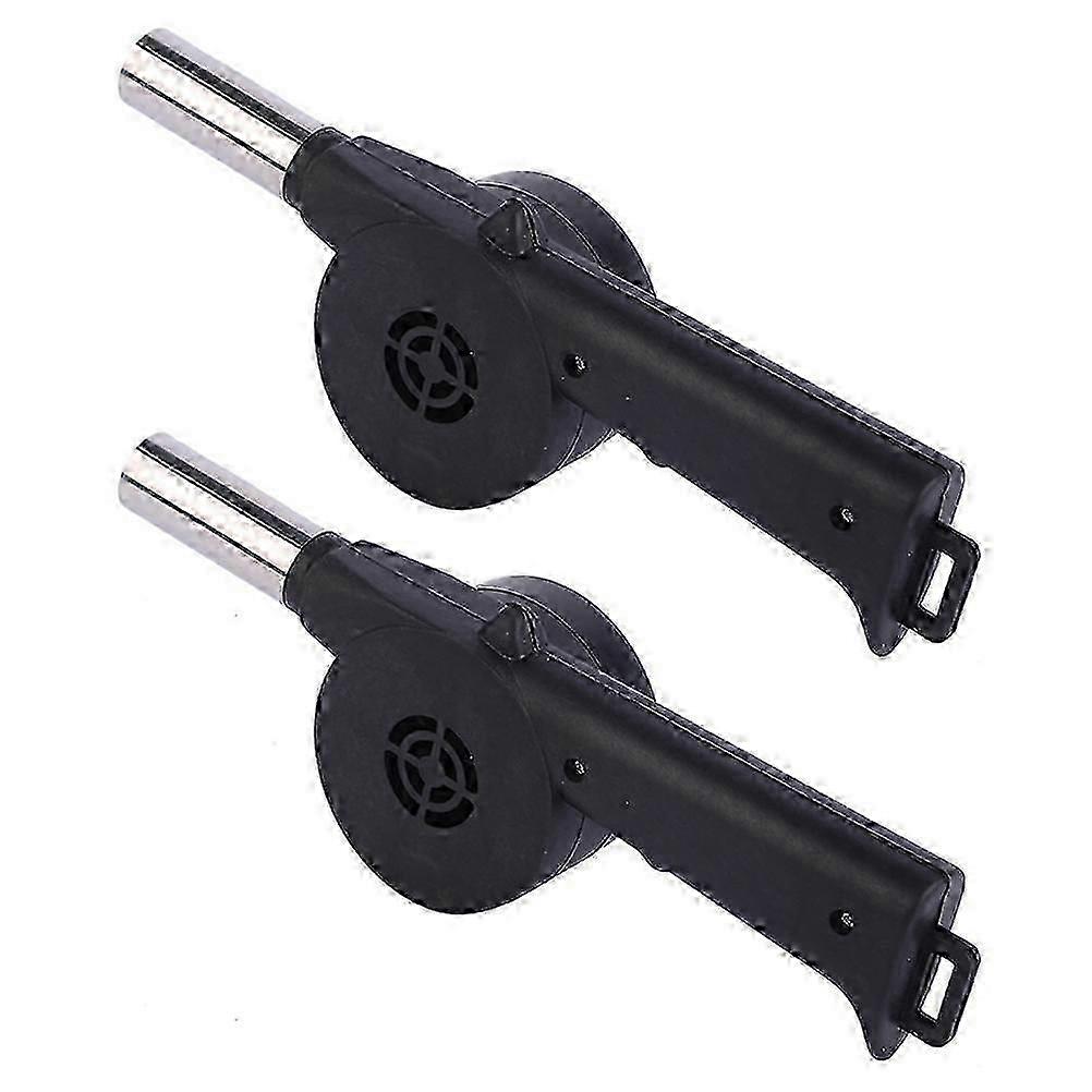 2 قطعة دليل مروحة شواء منفاخ النار في الهواء الطلق أداة شواء 26x7.5x4.5 سم أسود