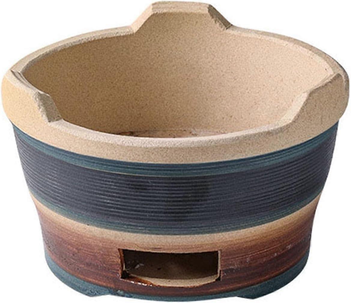 Clay Grilling Stove, Portable Pottery Barbecue Stove, Outdoor Charcoal Stove, with Metal Baking Tray, Camping Barbecue Tool (A 18CM)