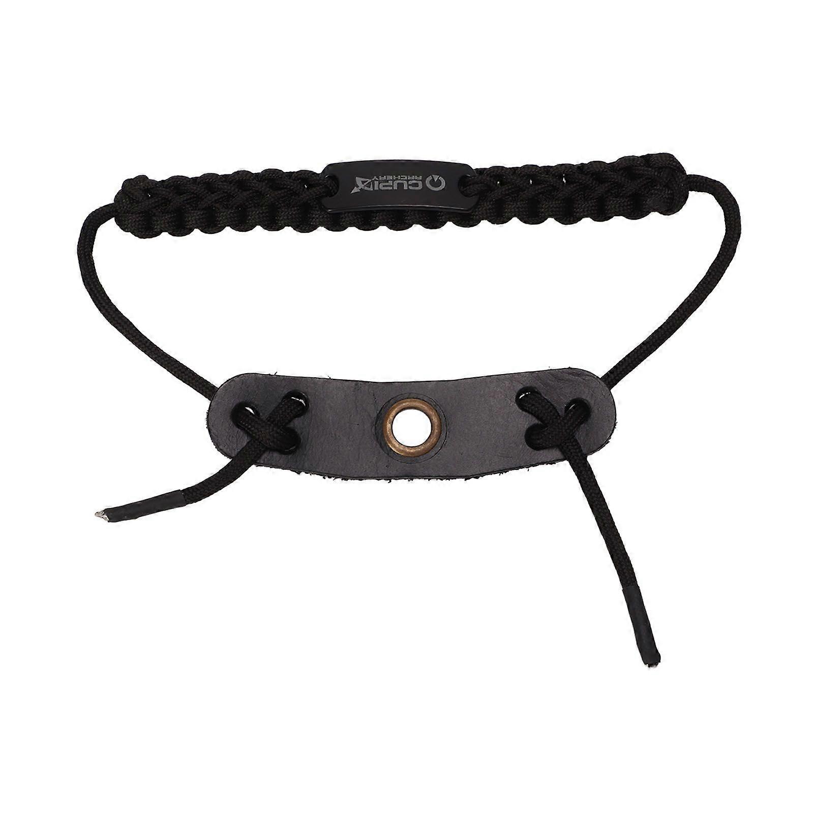 Nylon Rope Bow Archery Wrist Sling Adjustable Bows Arrows Wrist Rope for Hunting Shooting Black