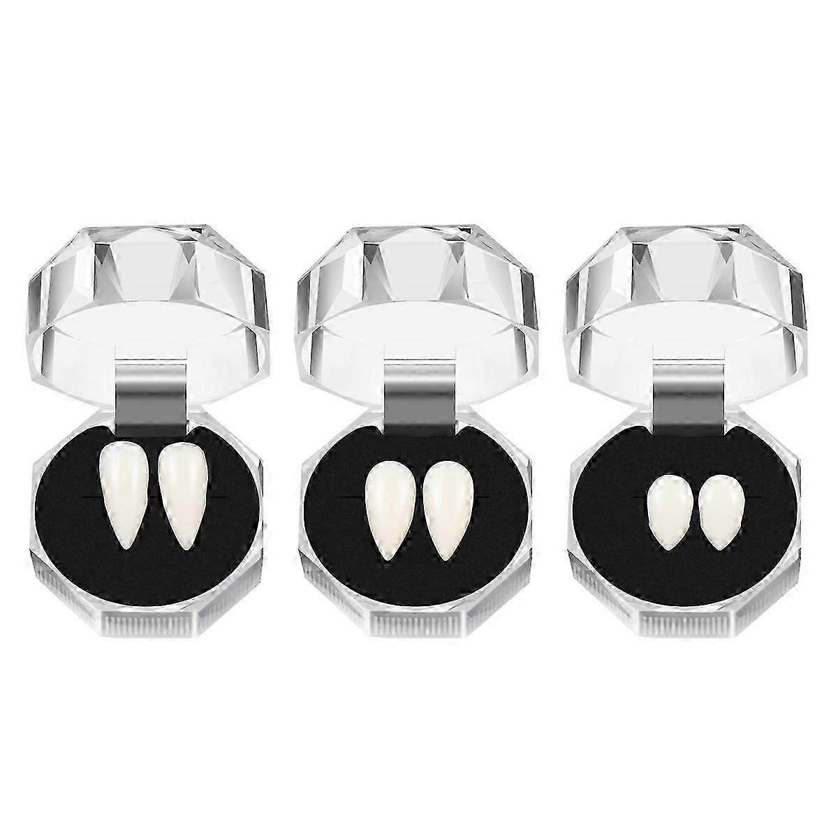 2025 3 Pairs of Custom Fangs Cosplay Teeth Dentures Halloween Party Props