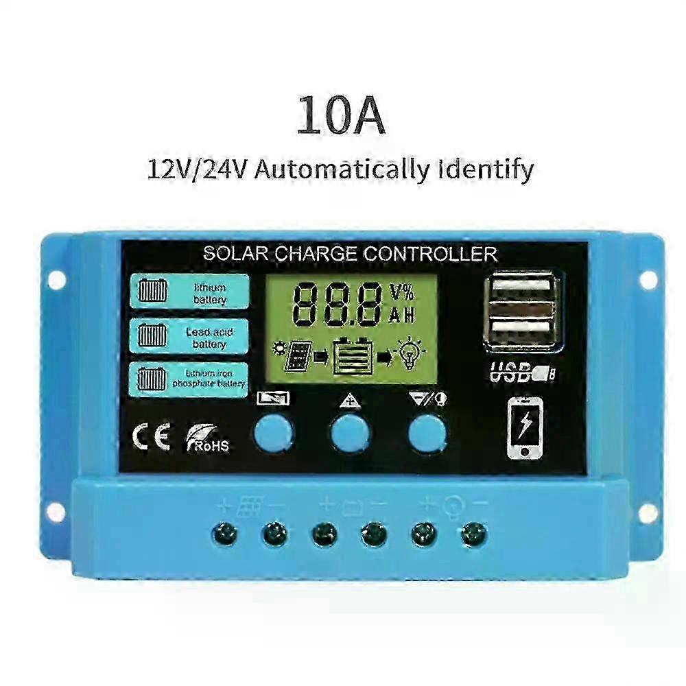 Solar Charge Controller for Lithium/LiFePO4/GEL/Lead Acid Batteries - Color LCD Display with MPPT 10A/20A/30A Support for 12V/24V Up to 50VDC