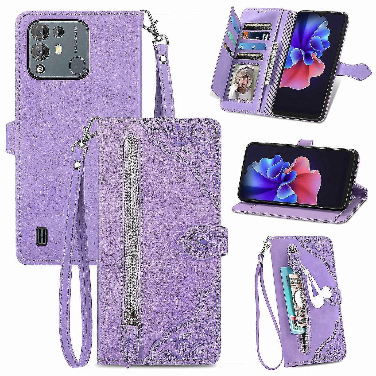 Case for Blackview A55 Pro Forest series Zipper Magnetic Flip wrist...