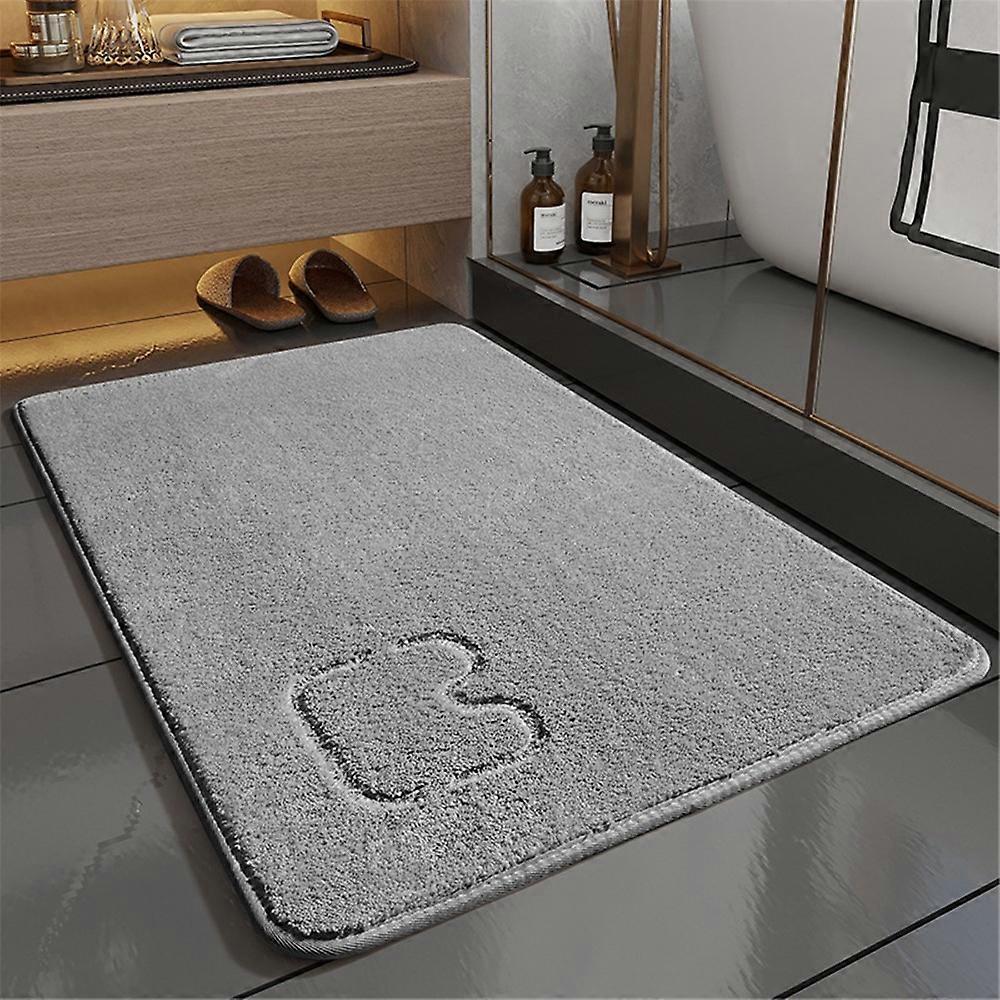 40x60cm Cat Head Imprinted Bath Mat Water Absorbent Polar Fleece Bathroom Floor Rug