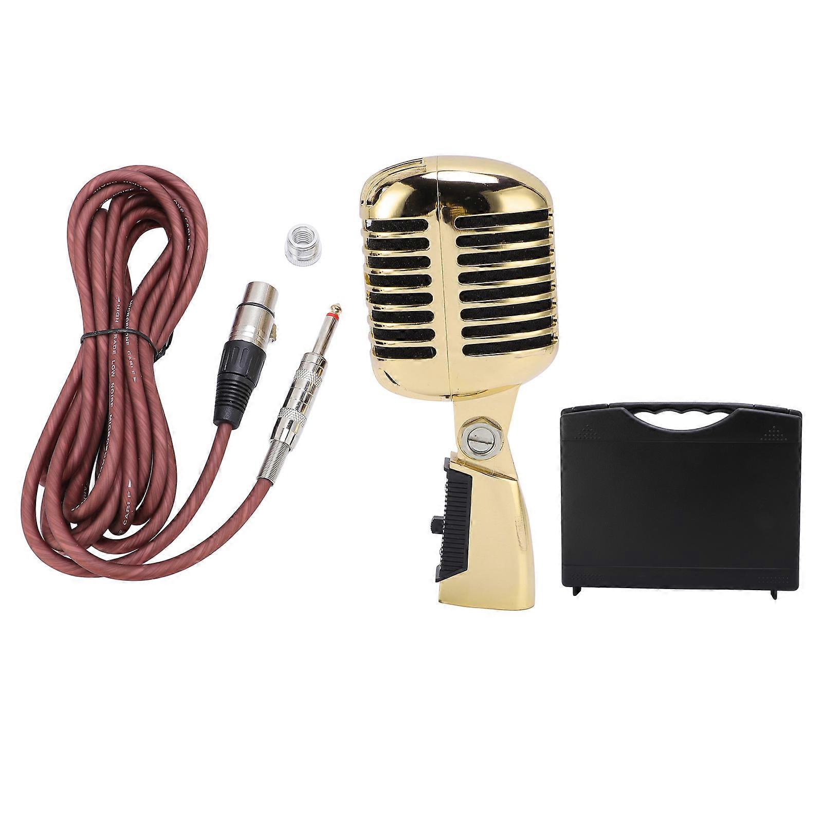 Dynamic Microphone Retro Cardioid Pickup Angle Adjustable Mic for Stage Performance KTV