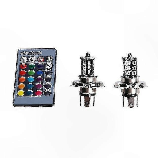 Universal 2-Pack RGB LED Car Interior Lights with Remote Control for Various Bulb Types
