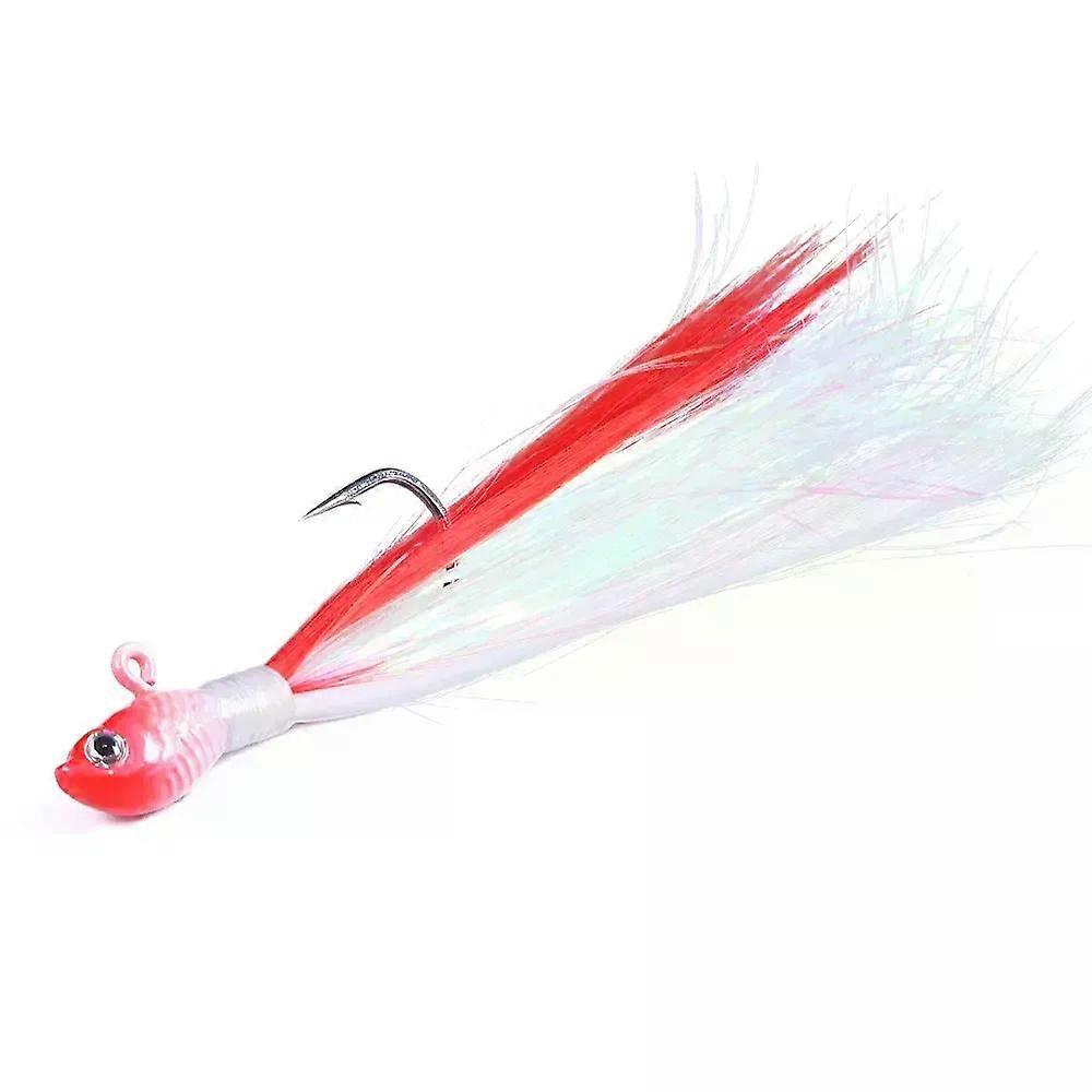 Bucktail Jigs Head Hook 3D Augen Köder 7g Hirsch Haar Feder Haken Bart Jigging Köder Angeln Köder Hartköder zum Meeresangeln