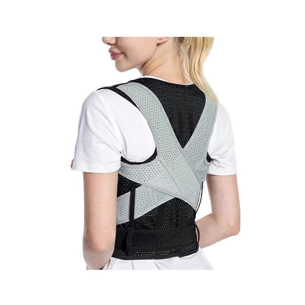 Posture Corrector Breathable Fabric Buckle Double Y Cross Shoulder Design Black Ash XXXL 3XL