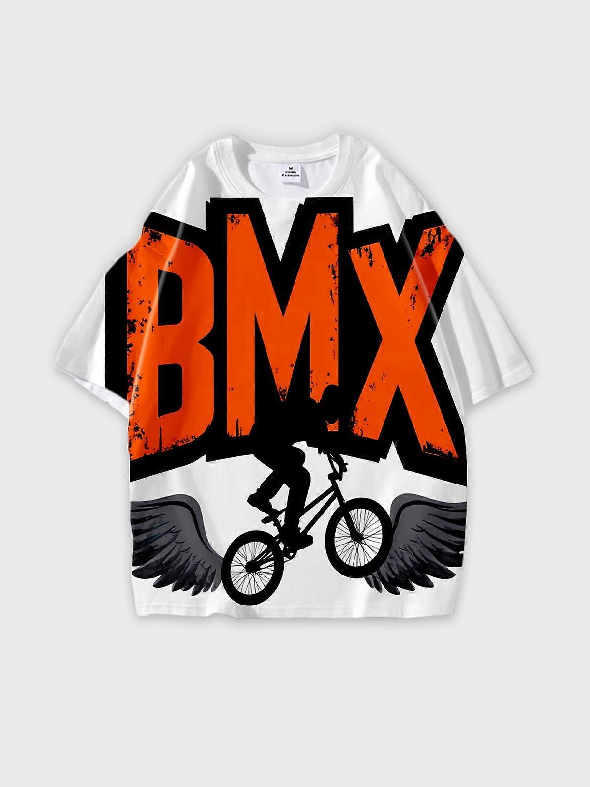 T-Shirt Round Neck, Loose Short Sleeve Pattern Graphic Tee, Unisex Summer Casual Top V3336