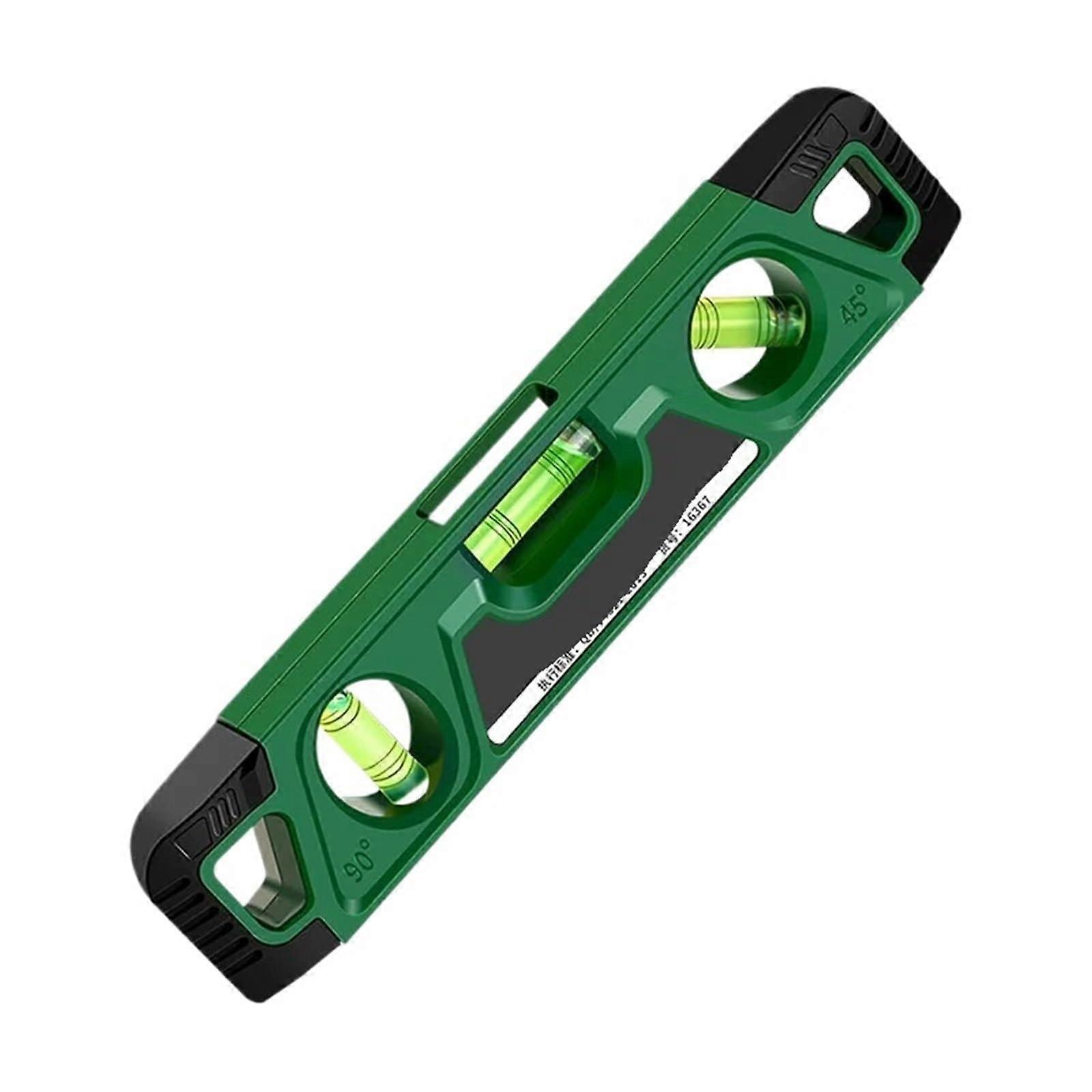 Three Bubble Level Ruler 225mm Magnetic Spirit Level Precision Lever Angle Gauge Leveling Aligner