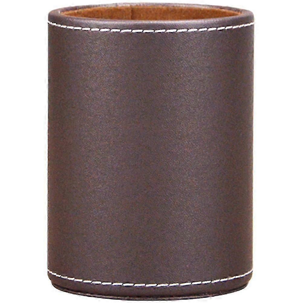Leather Pen Holder Desk Pen Holder Leather Glasses Holder Desktop Makeup Brush Holder