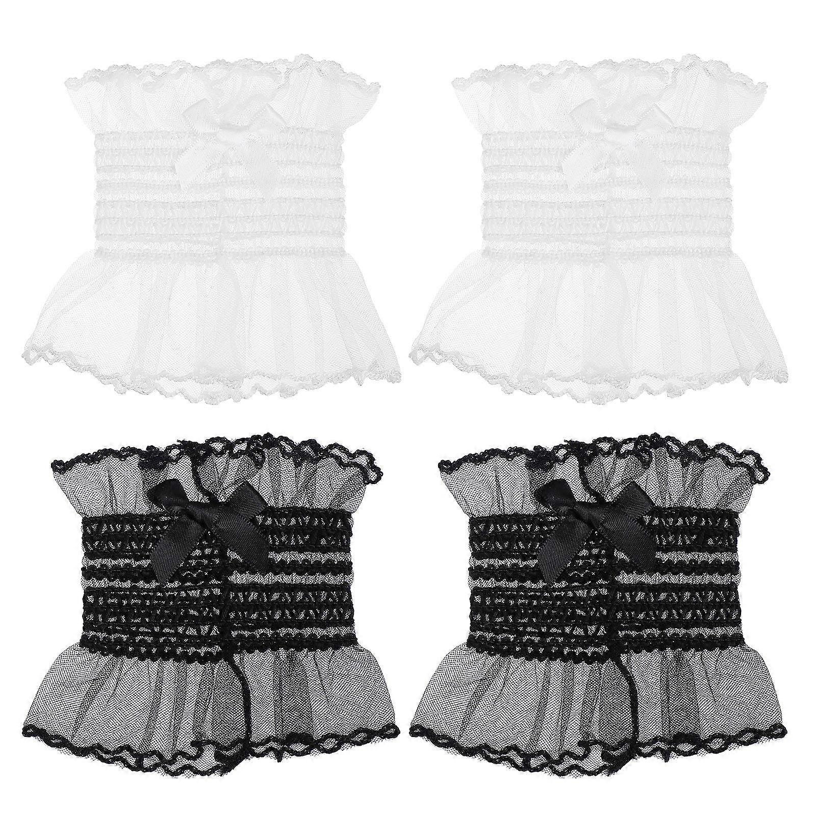 Lace Gloves Butterfly Bowknot Hand Sleeves for 2Pairs Elegant Adornment