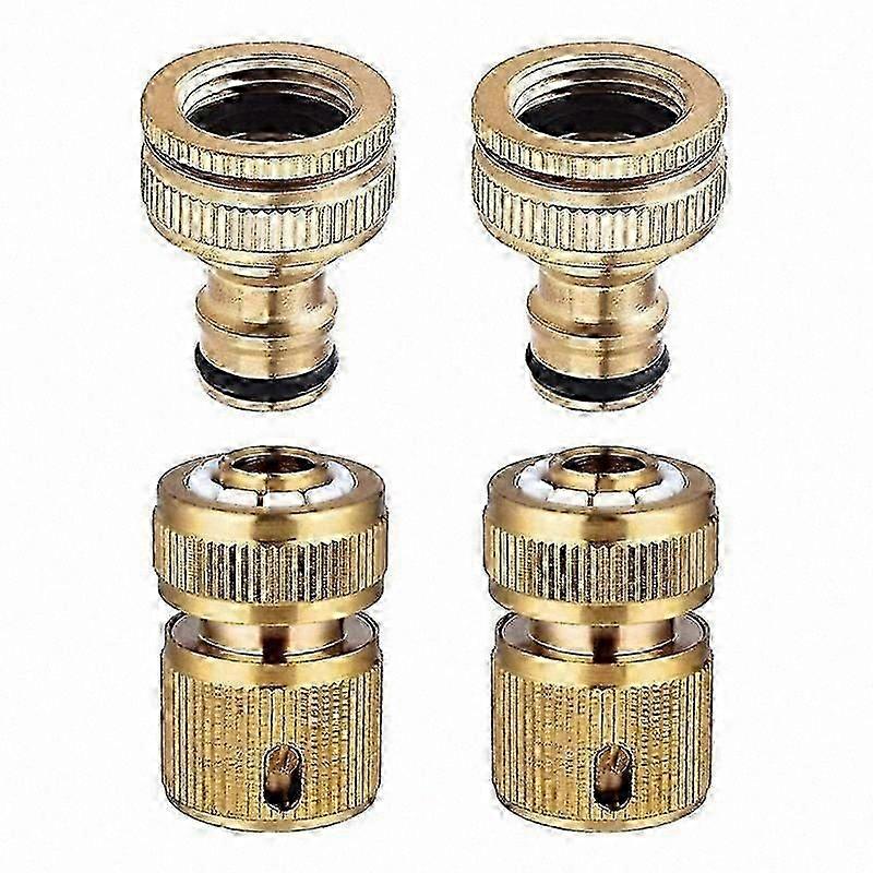4-Piece Quick Connector Kit for Garden Hose, Tap and Pipe Connection Set