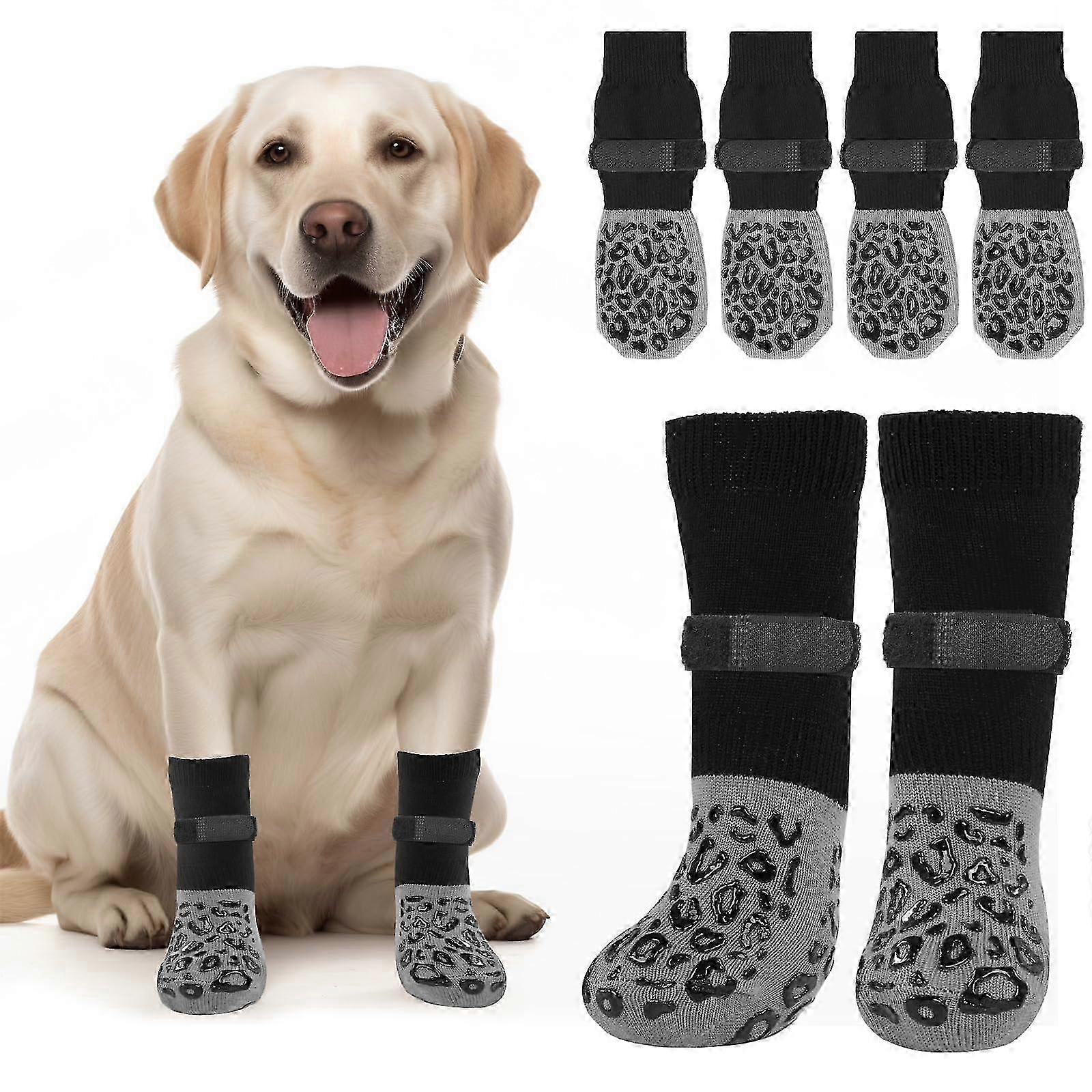 シニア犬用滑り止め犬用ソックス - 爪の舐めを防ぎ、フルートで寄木細工の床をしっかりとグリップします