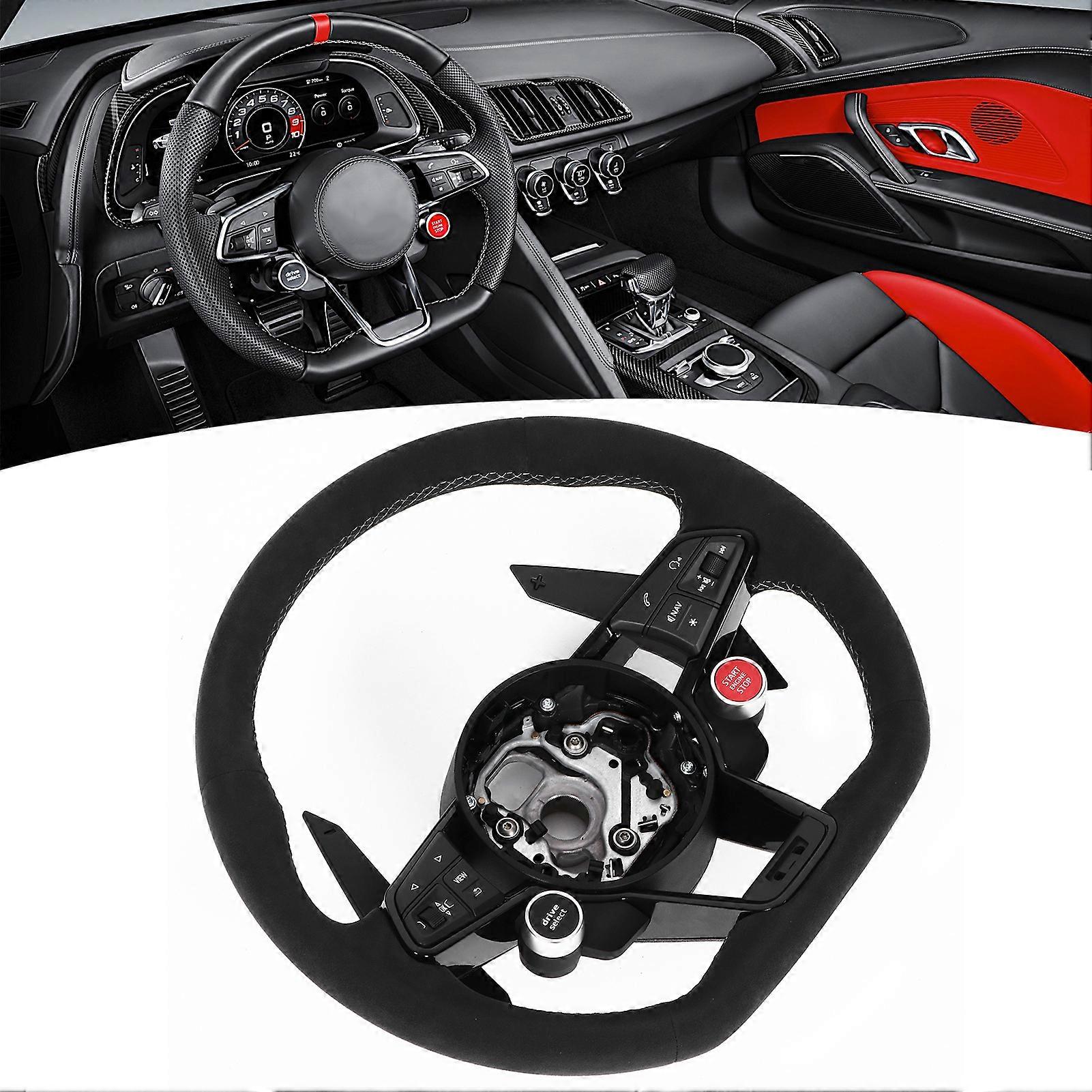 Flat Bottom D-Type Steering Wheel Gray Stitching for RS3 RS4 RS5 2010-2021
