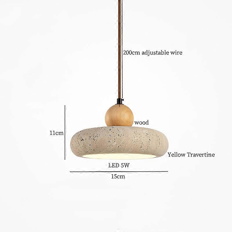 Loft Decor LED Suspension Luminaires Chambre Chambre à manger Salon Travertin jaune Lampe suspendue Éclairage Lampara