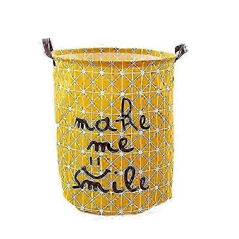 Collapsible Laundry Baskets Fabric Washing Waterproof Storage Basket (yellow)