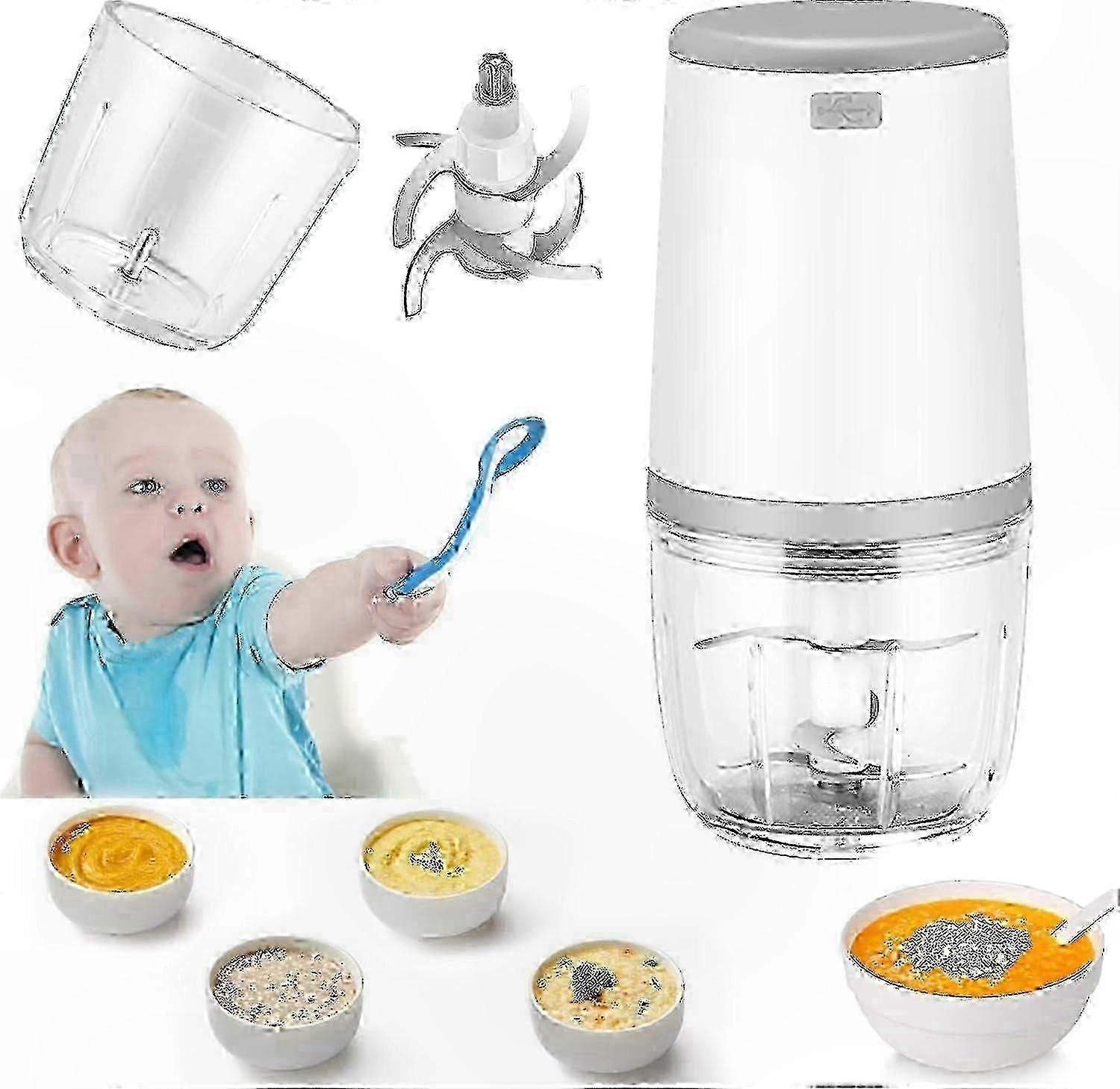 Compact Baby Food Blender, 300ml Mini Processor with USB Rechargeable Feature for Smoothies and Purees