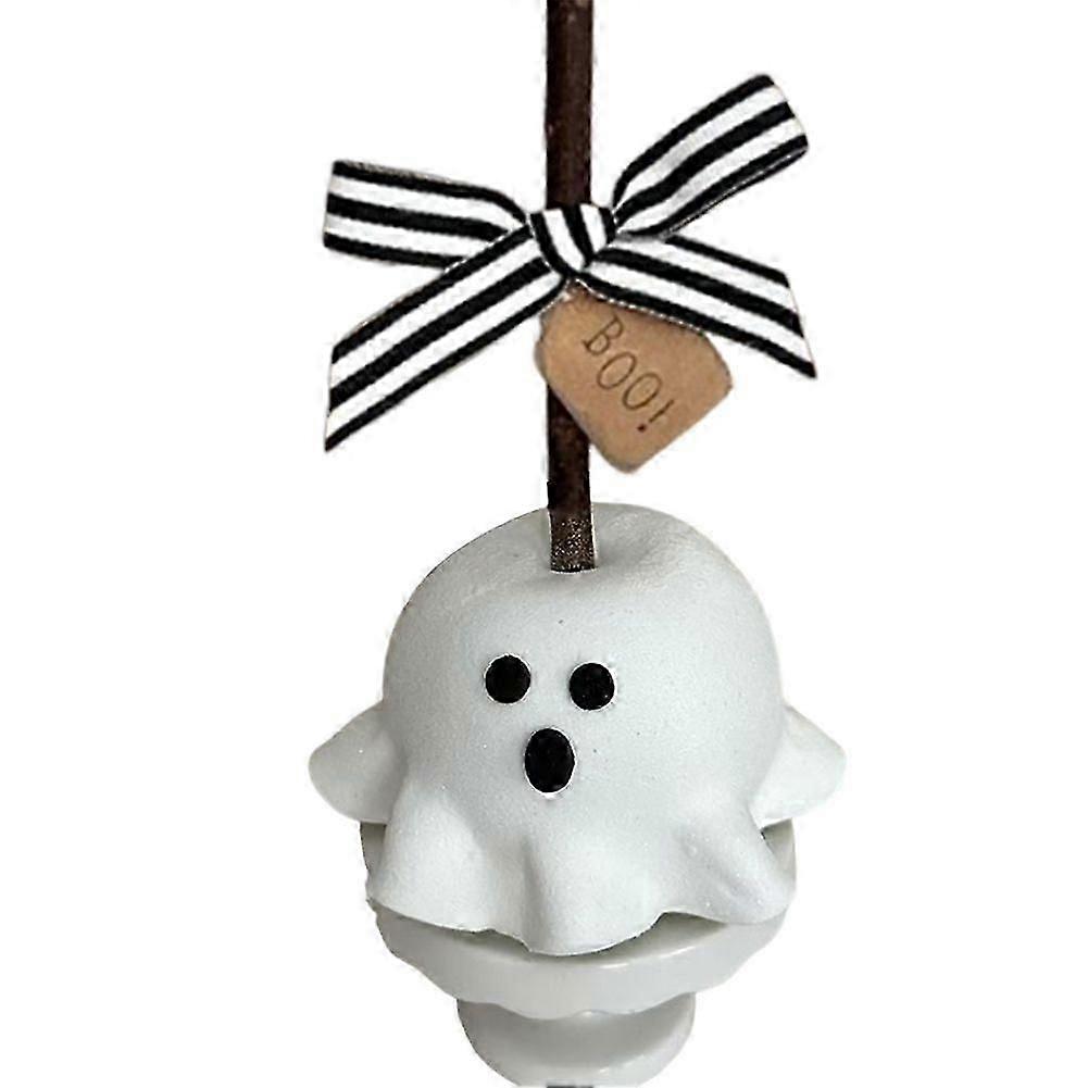 Cute Ghost-Shaped Apple Figurines for Playful Home Table Decorations