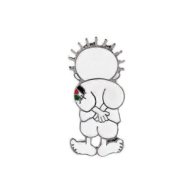 New Palestinian Barefoot Boy Brooch, Apparel, Backpack Metal Badge
