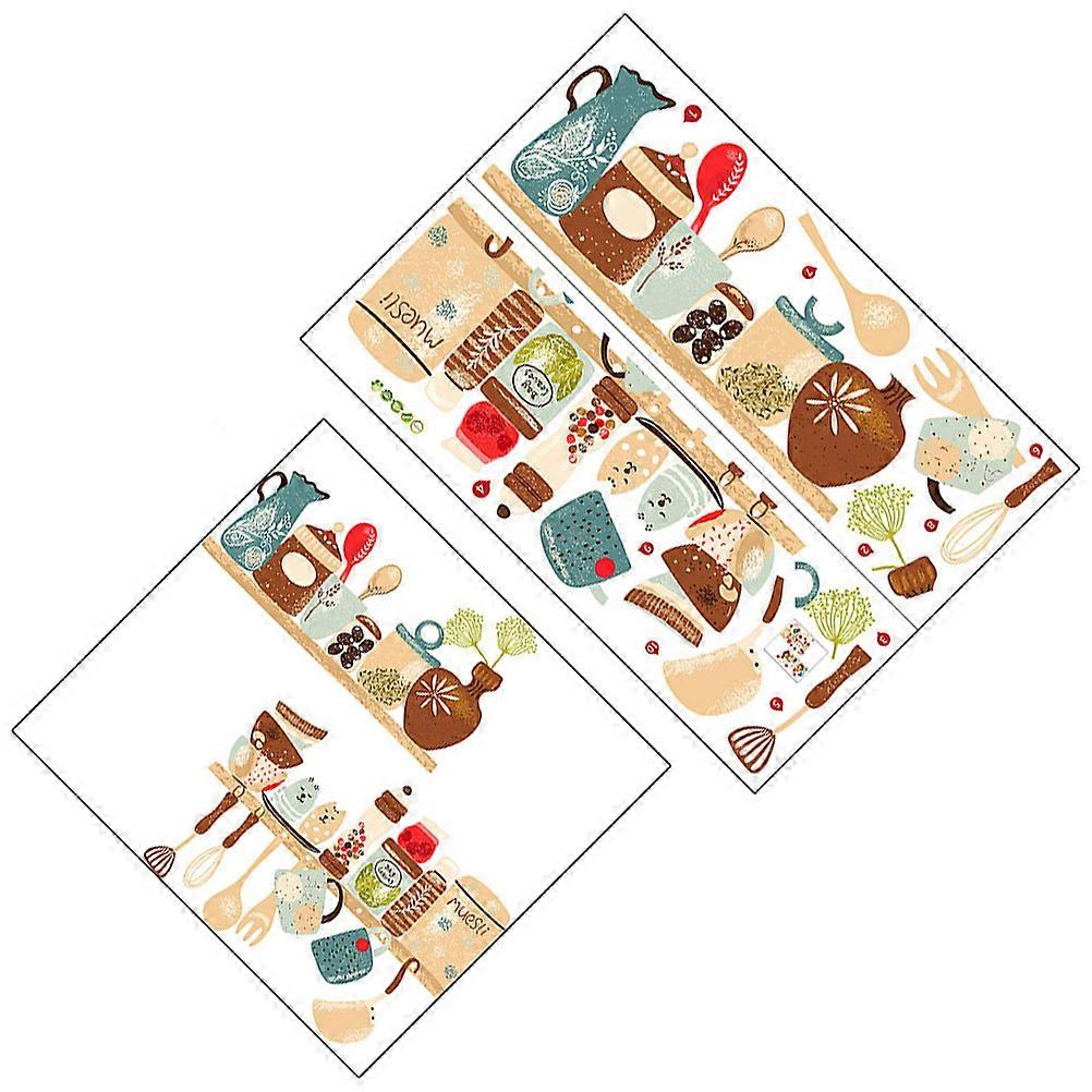 Assorted Color Fridge Decal for Decoration 2Pcs Waterproof PVC Kitchen Stickers