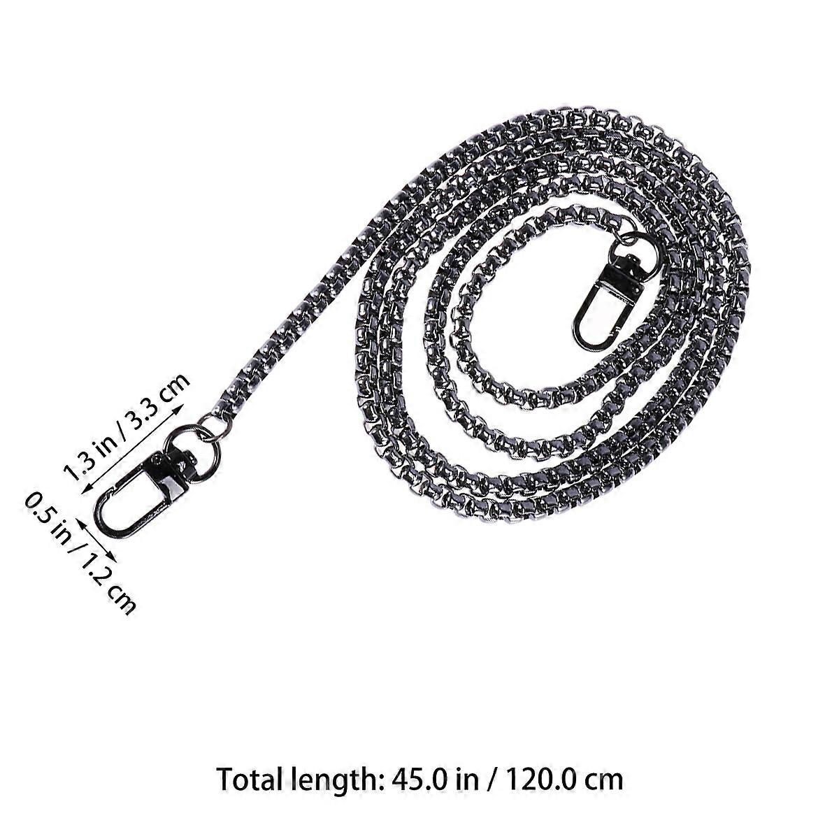 Black Metal Cross Body Bag Chain Strap with Buckles for Bag