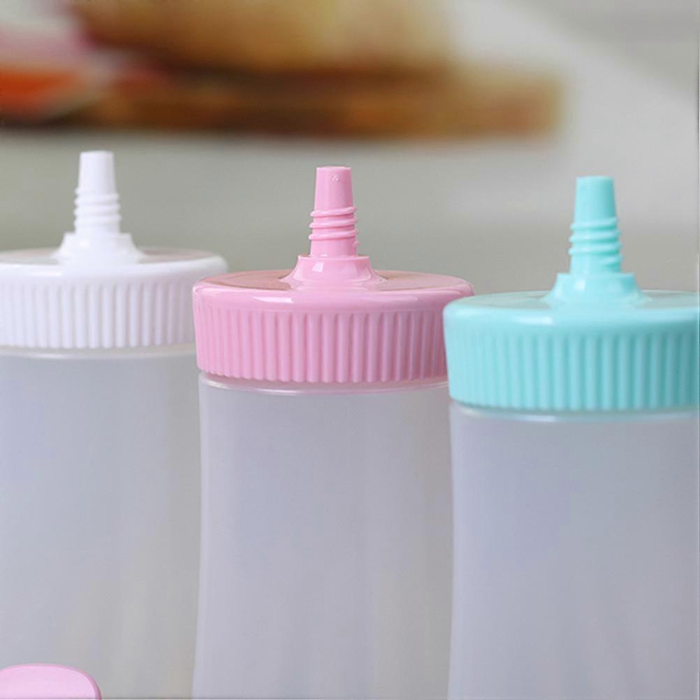 Sauce Squeeze Bottle Jam Dispenser for Kitchen Use Pink Cylindrical Container Dispensing Ketchup 1Pack
