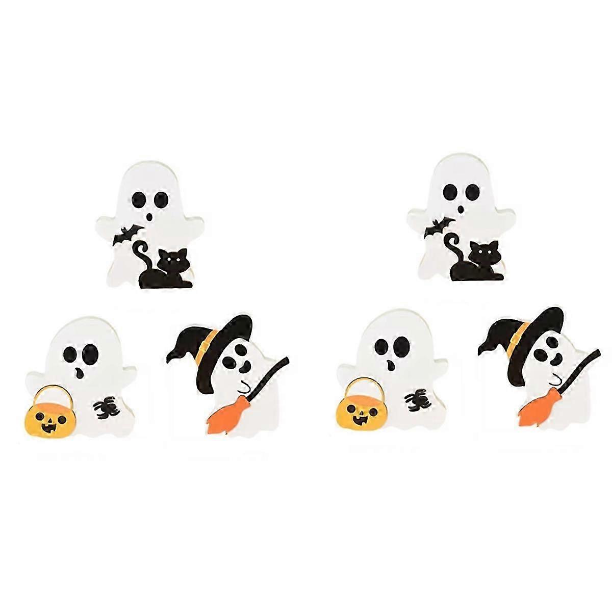 Halloween Wooden Decorative Sign Ghost Bat Witch Broom Decoration Interior Kitchen Table Room Decora