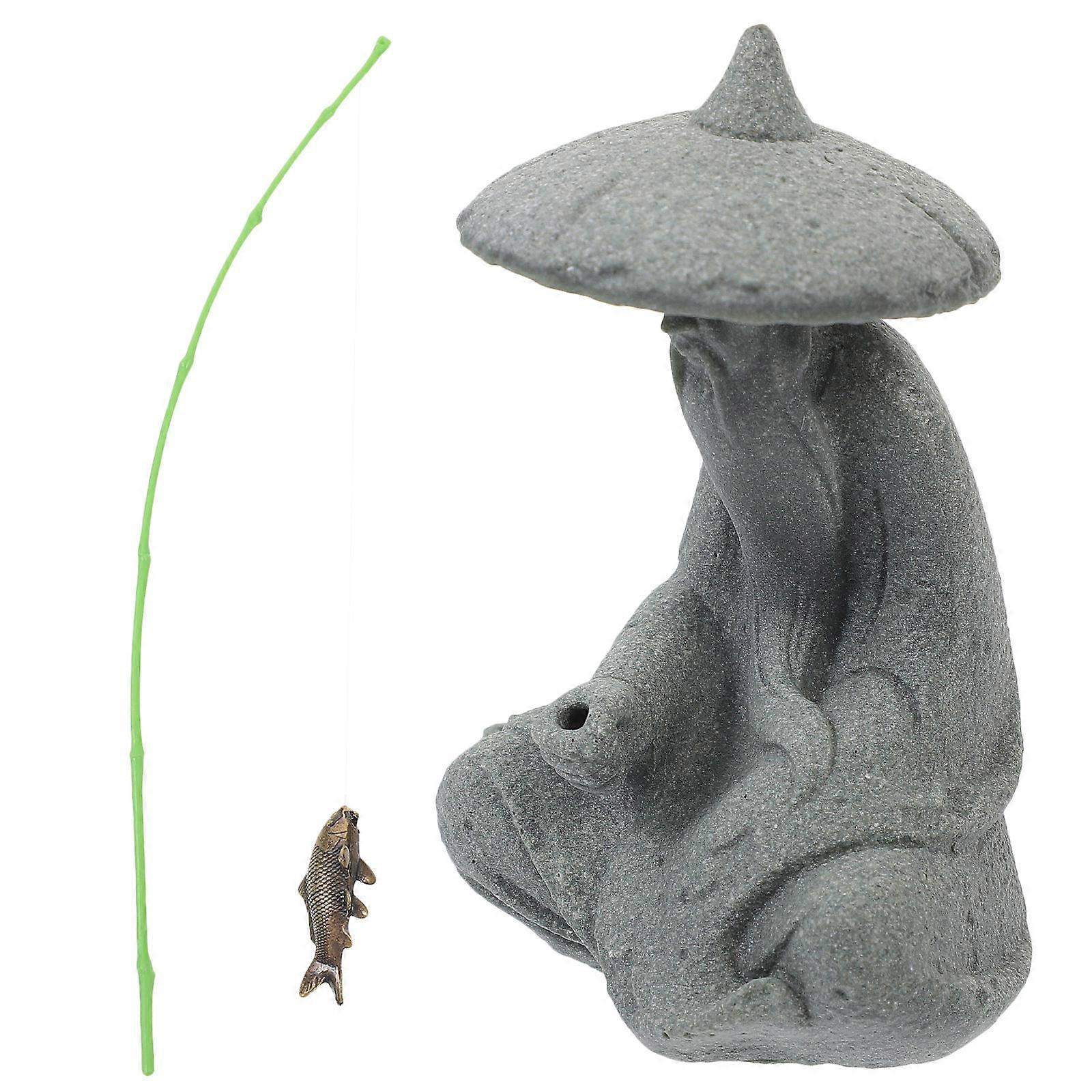 Miniature Resin Fisherman Statue for Landscape Decor 5Pcs Collection