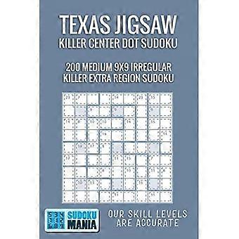 Texas Jigsaw Killer Center Dot Sudoku : 200 Medium 9x9 Unregelmäßiger Killer Extra Region Sudoku
