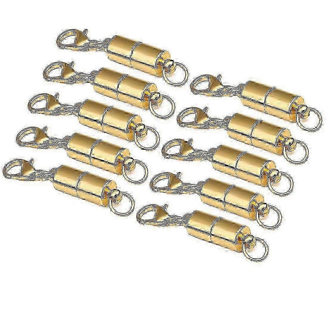 10PCS Strong Magnetic Clasps Clever Clasp Built-in Safety Magnetic Lock with Lobster Clasp for Jewelry Making DIY