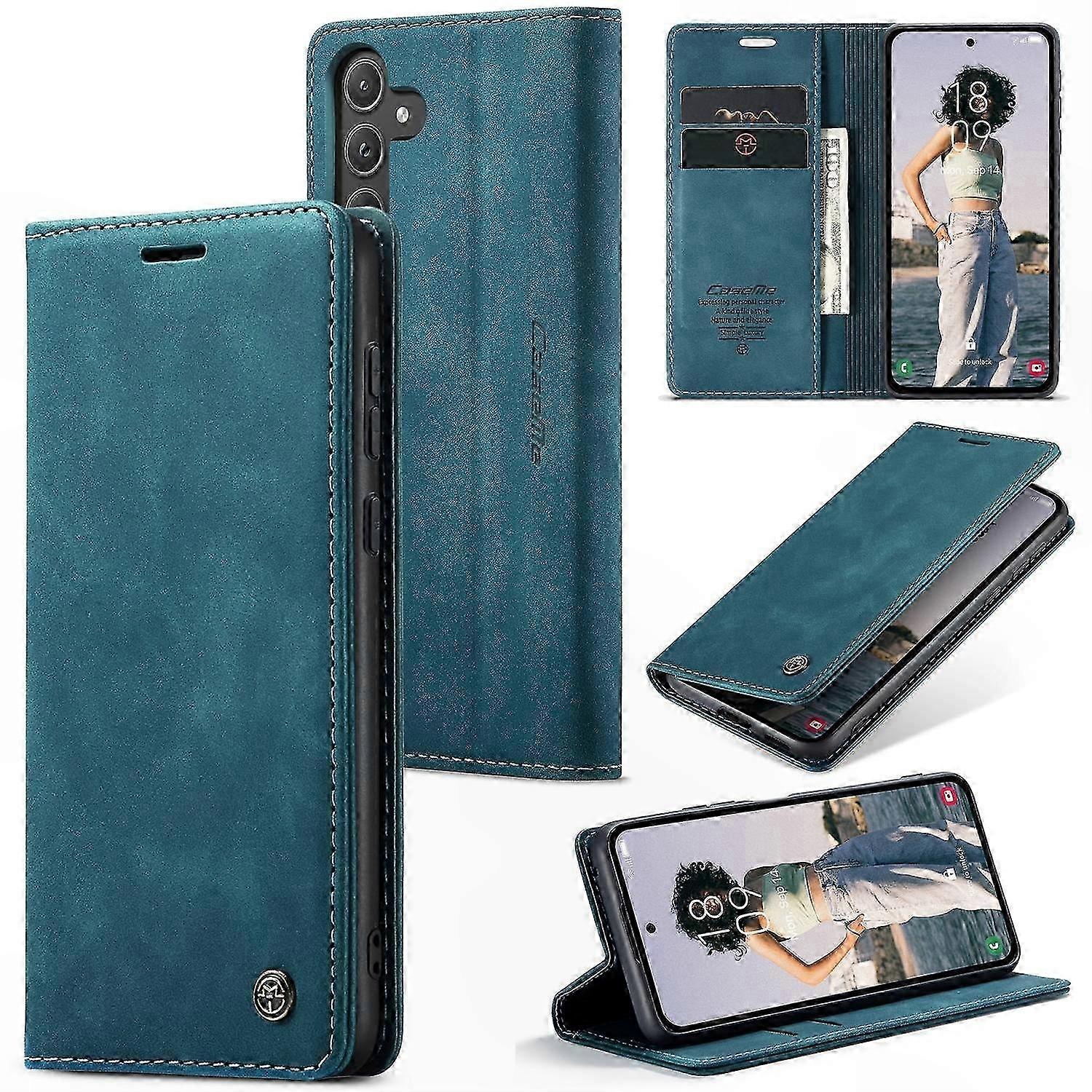 Leather Phone Case with Stand Function for Galaxy A55 5G
