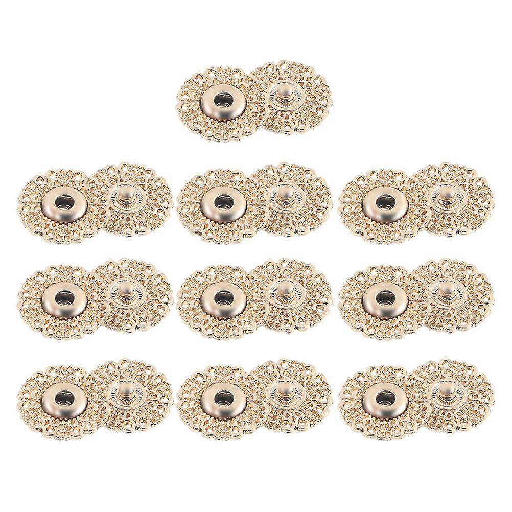 Hollow Metal Snowflake Buttons for Sewing Accessories 10Pcs Set