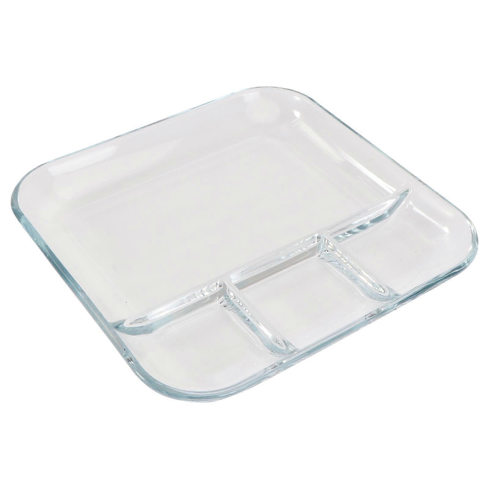 Tempered Glass Plate for Storage Use 1Pcs Multifunctional Compartment Tray