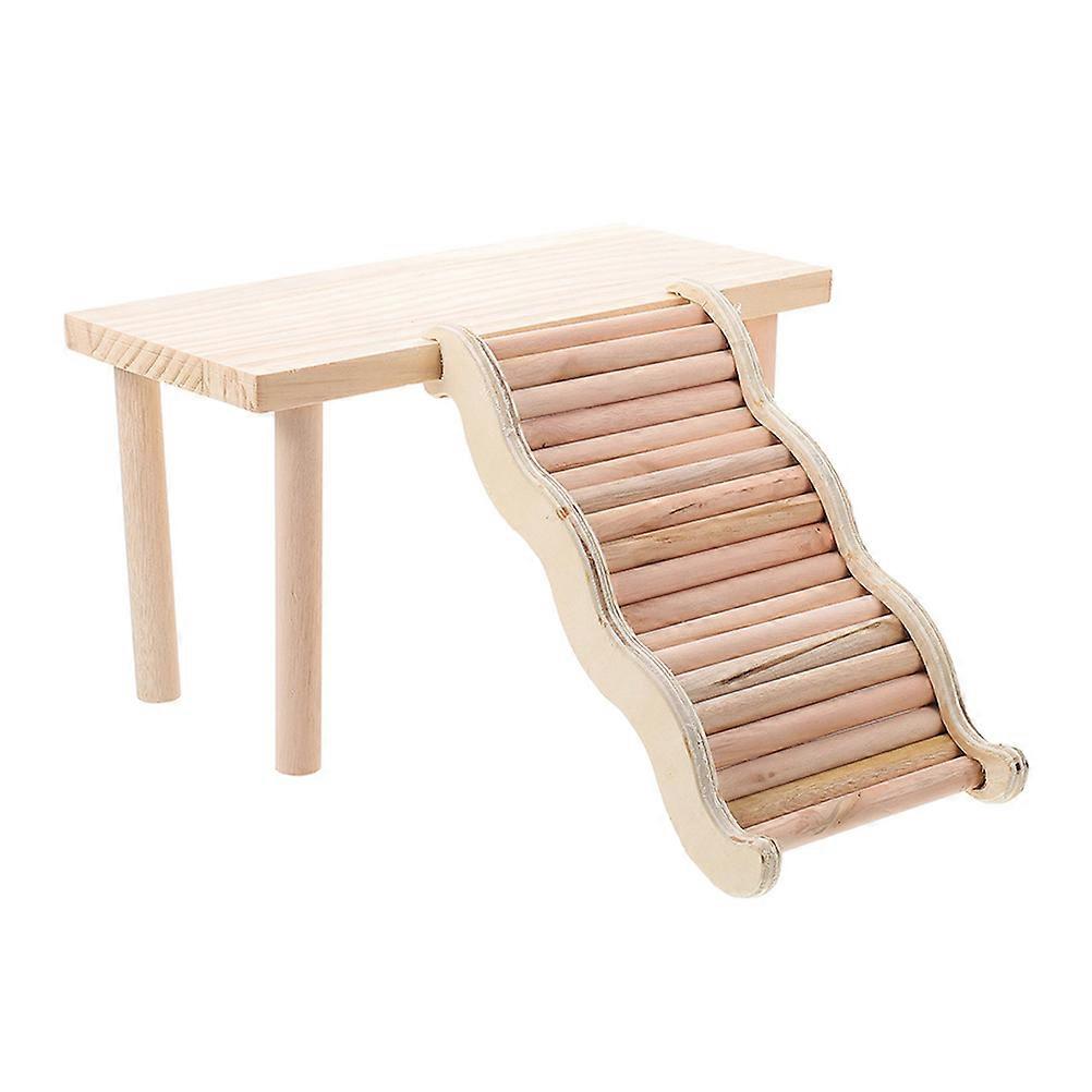 Wooden Hamster Cage Accessories Platform Ladder for Climbing 2Pcs Set