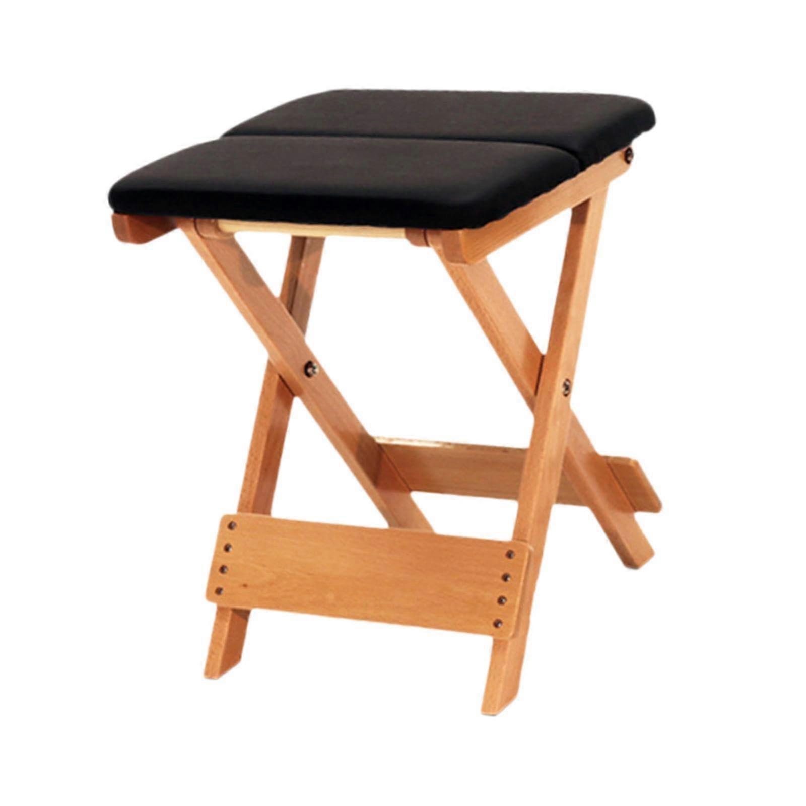 Foldable Stool Wooden Folding Stool With Cushion Lightweight Foot Rest For Bedroom Indoor Outdoor Use Multipurpose