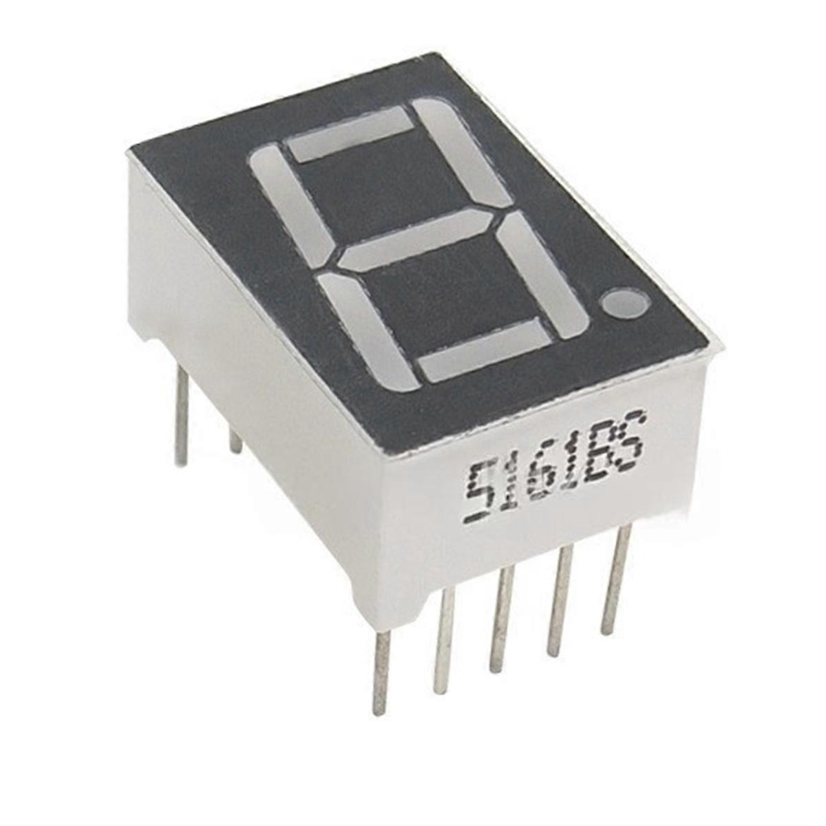 0.56 Inch 10Pins 5161AS 5161BS 1 Bit Digit 7 Segment Red LED Digital Display Digitron Common Anode C