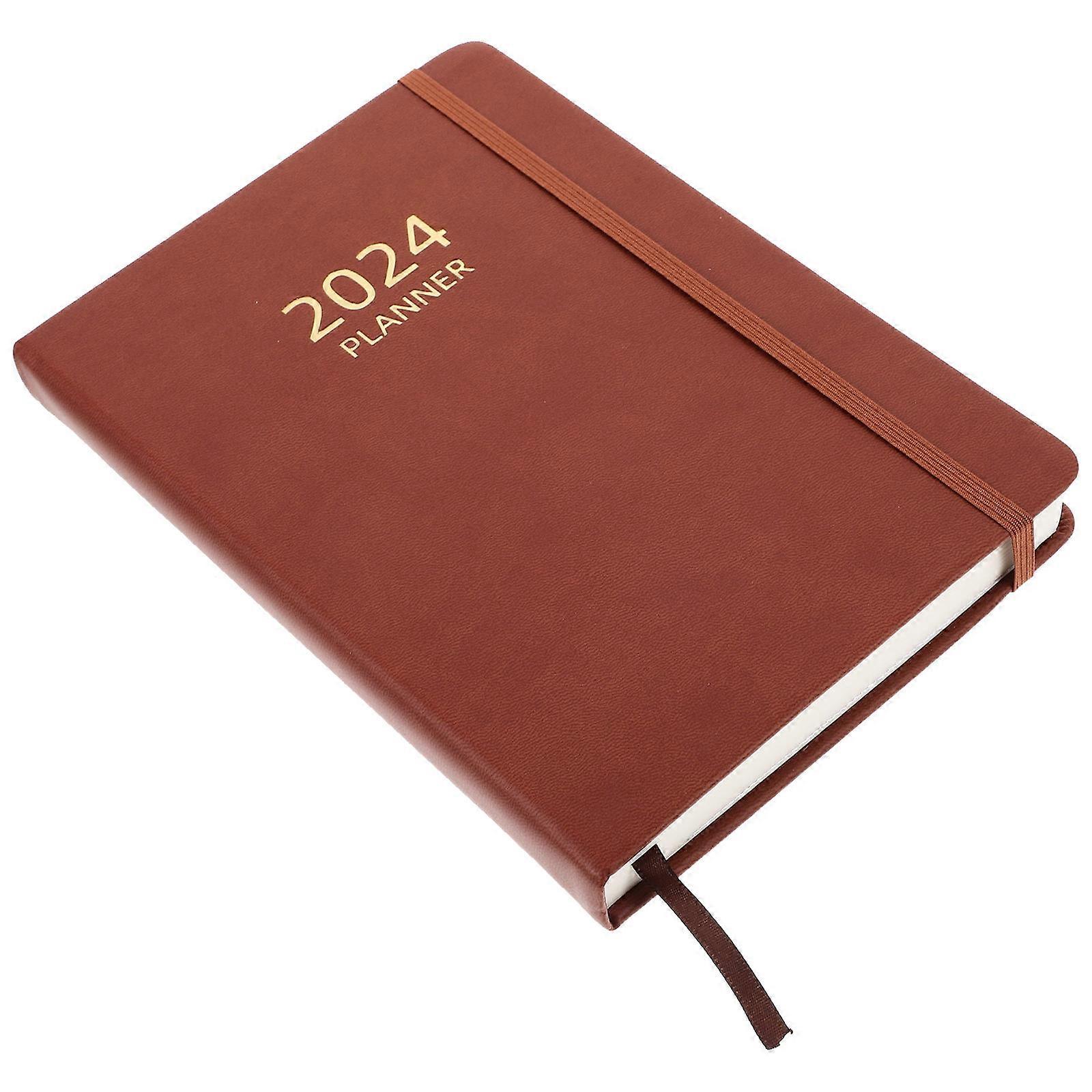 Brown Planning Notebook Yearly Schedule Notepad for Writing Paper