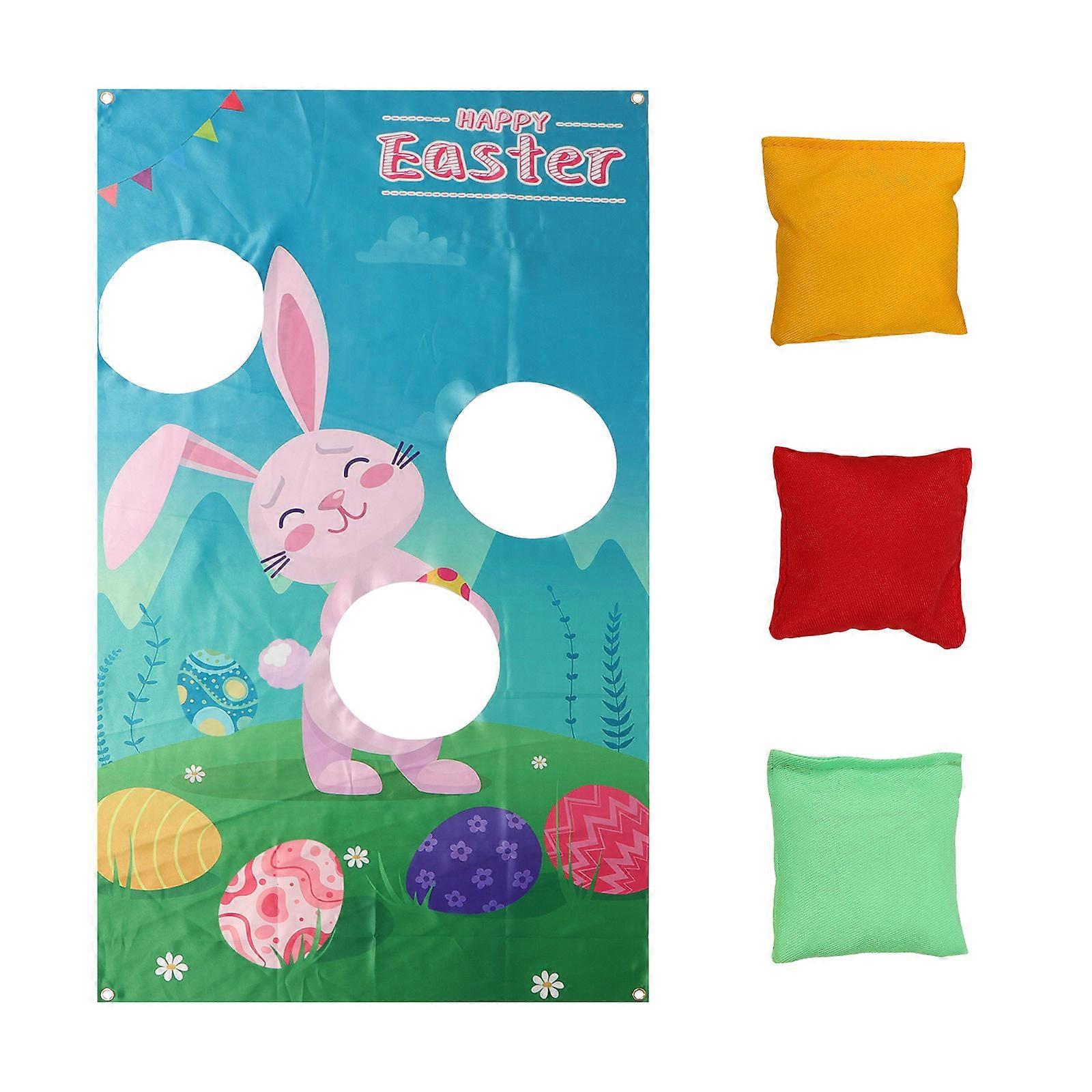Flag Toys for Kids Easter Game Banner Toss Game Outdoor Gaming Polyester Hanging Style 1 Set