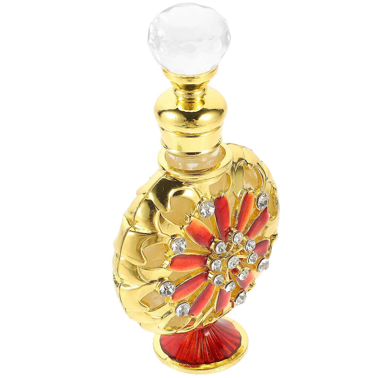 Refillable 30ml Perfume Bottle 2Pcs Portable Glass Container for Travel Home Use with Elegant Golden Finish