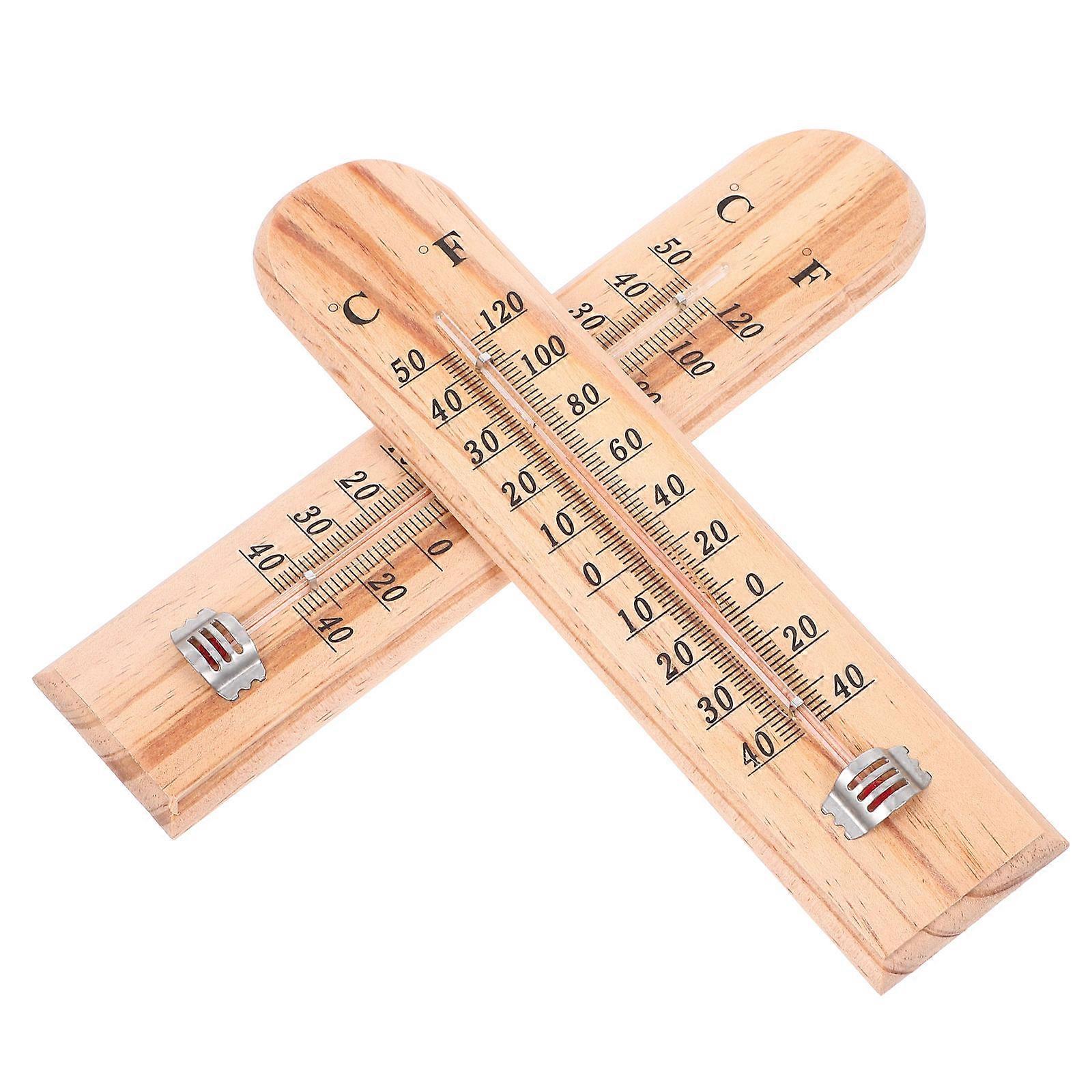 Lot de 10 thermomètres en bois rectangulaires, mesure précise, pour jardin, style rustique